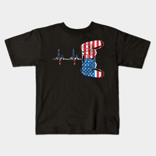 Gamer Heartbeat Video Game Lover 4th of july Kids T-Shirt